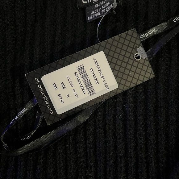 City Chic - Macy’s - size XL/22 NWT sweater dress with threaded sleeves - Picture 7 of 10